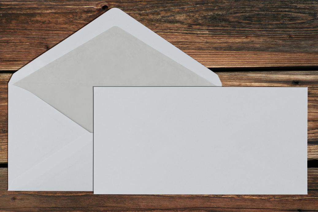 Briefhüllen mit Seidenfutter DL 110x220 mm Nassklebend Weiß 80 g/qm